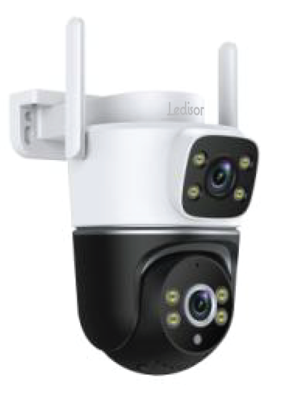 Cámara Dual Exterior 360° con Doble Lente