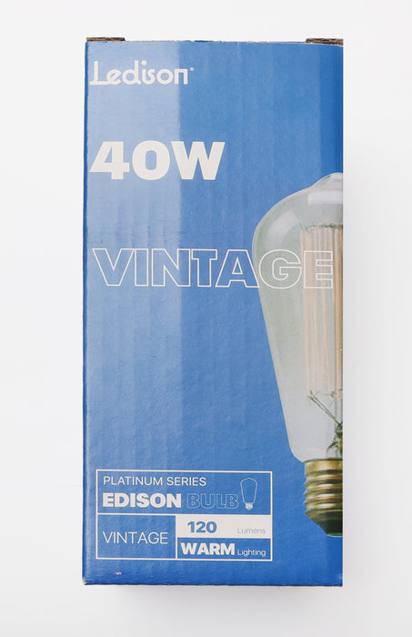 BOMBILLO LEDISON VINTAGE DECORATIVO E27 40W LUZ AMARILLA