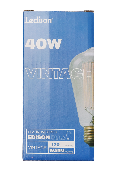 BOMBILLO LEDISON VINTAGE DECORATIVO E27 40W LUZ AMARILLA