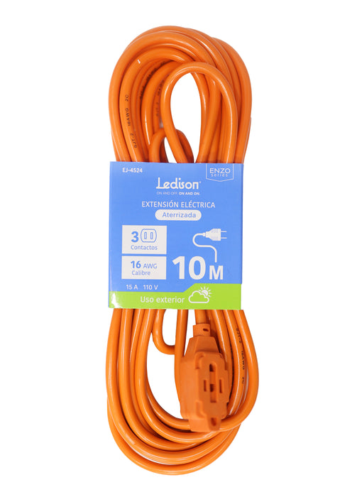 EXTENSION LEDISON NARANJA USO RUDO 75FT