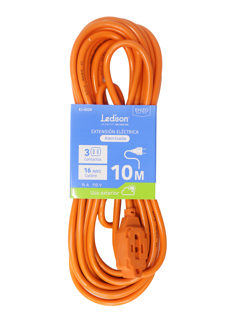 EXTENSION LEDISON NARANJA USO RUDO 100FT