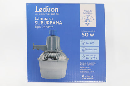 LAMPARA SUBURBANA LEDISON 50W C/ BRAZO Y BOMBILLO INCLUIDO