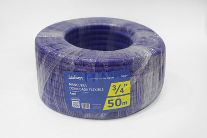 MANGUERA AZUL CORRUGADA FLEXIBLE LEDISON MC1  D/ 1 ROLLO 50M