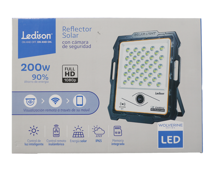 REFLECTOR SOLAR LEDISON 200W C/CAM 16GB WOLVERINE