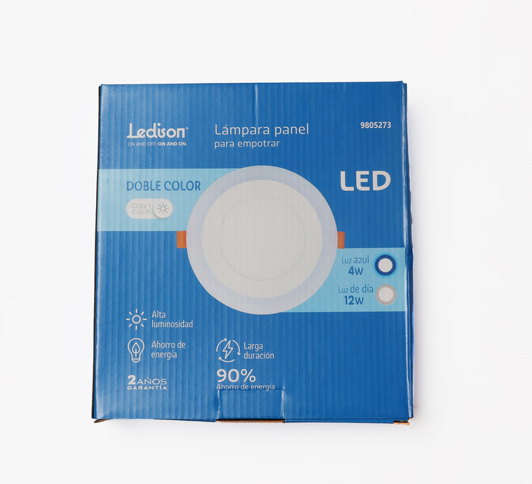 SPOT CIRCULAR M/ LEDISON DOBLE  C AZL D/ 12+4W